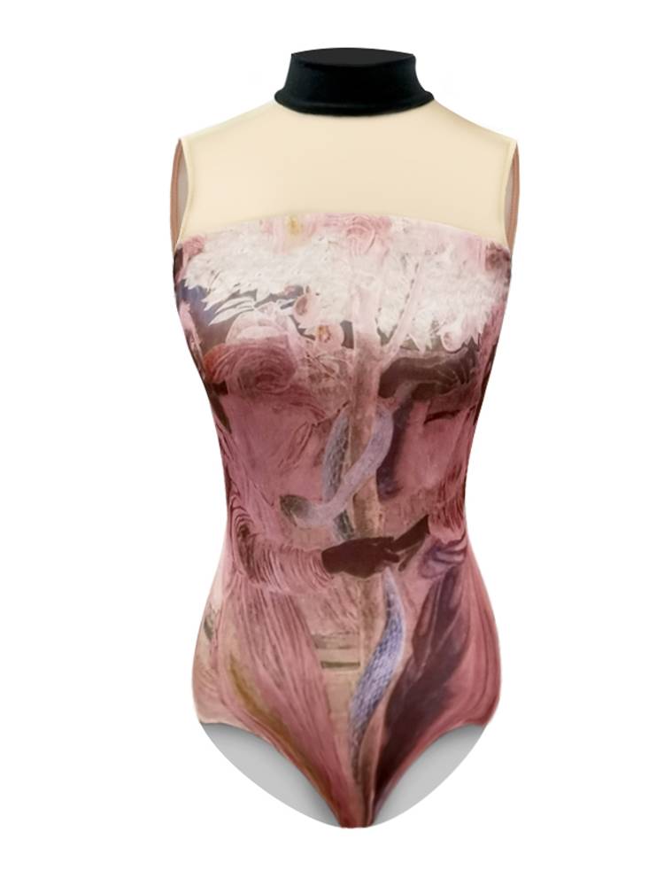 Danzbaby ballet dance dance service female autumn high-necked printed gymnastics uniforms air yoga clothing 213-2