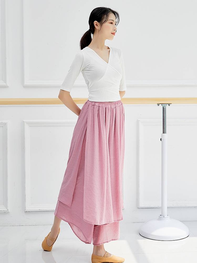 Modern dance female adult dance practice service Latin ballet classical dance skills test -shaped dress slim sleeve top