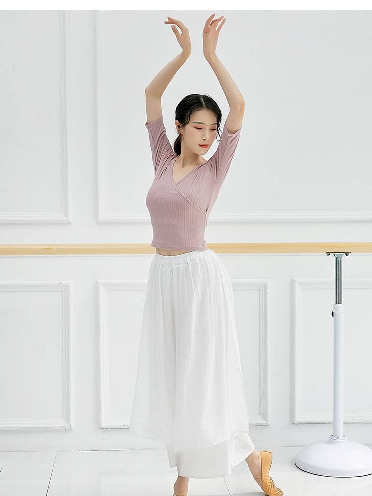 Modern dance female adult dance practice service Latin ballet classical dance skills test -shaped dress slim sleeve top