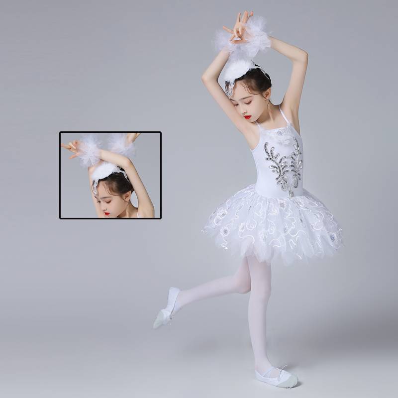 Little Swan ballet dress tutu girl ballet flys, fly to show children harmonious sunshine dance performance clothes