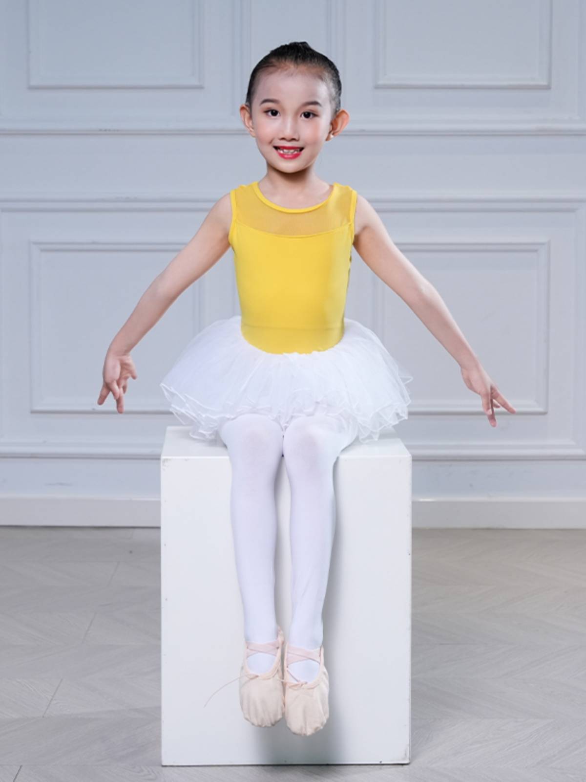 Girls Children's Summer Dance Dance Discipline Gonggongfu Sleeveless Skirt Ballet Dance Fita Server Term Terminal Chinese Dance Services