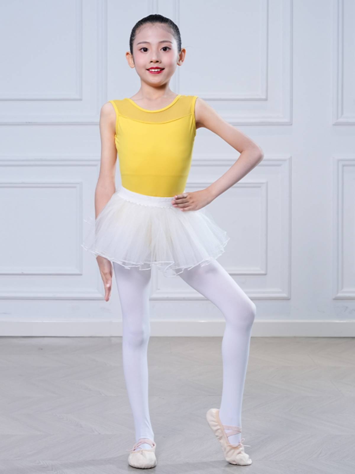 Girls Children's Summer Dance Dance Discipline Gonggongfu Sleeveless Skirt Ballet Dance Fita Server Term Terminal Chinese Dance Services