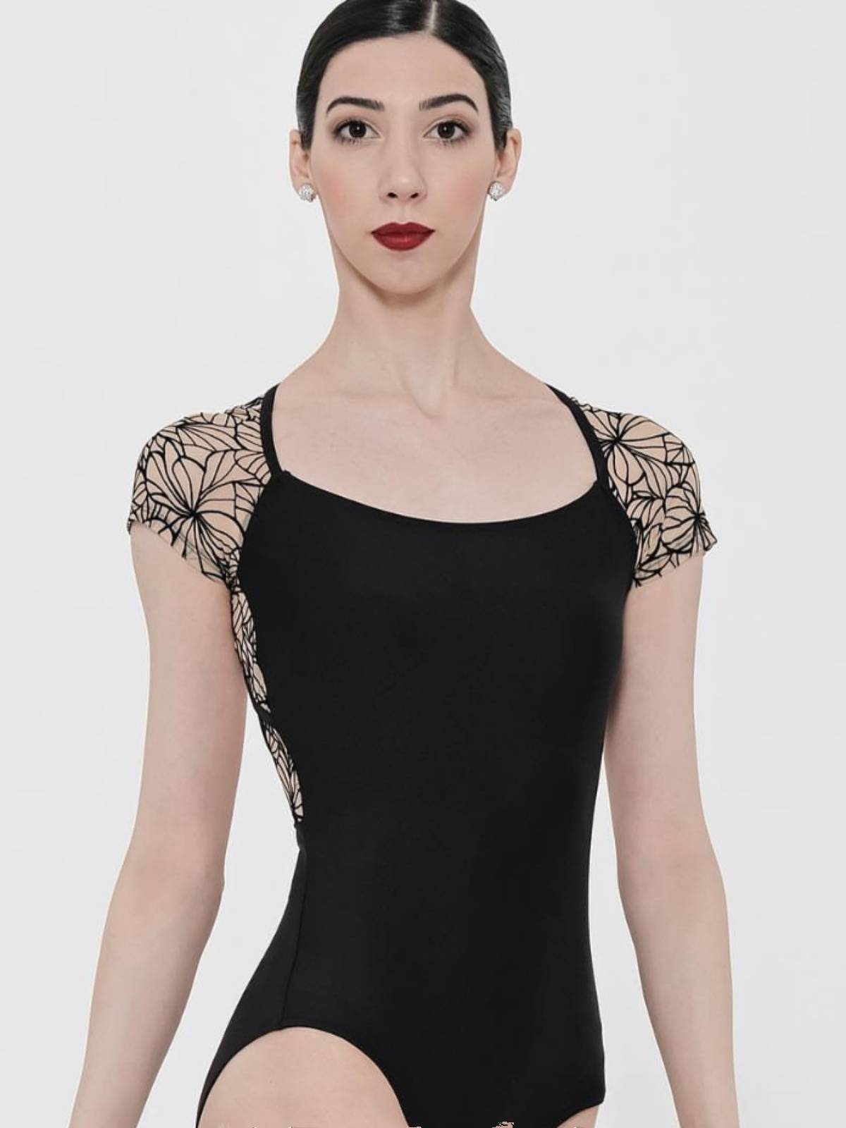 Ballet connecting exercise, dance gymnastics clothing lace short -sleeved skills test -shaped sportswear air yoga clothing women's clothing