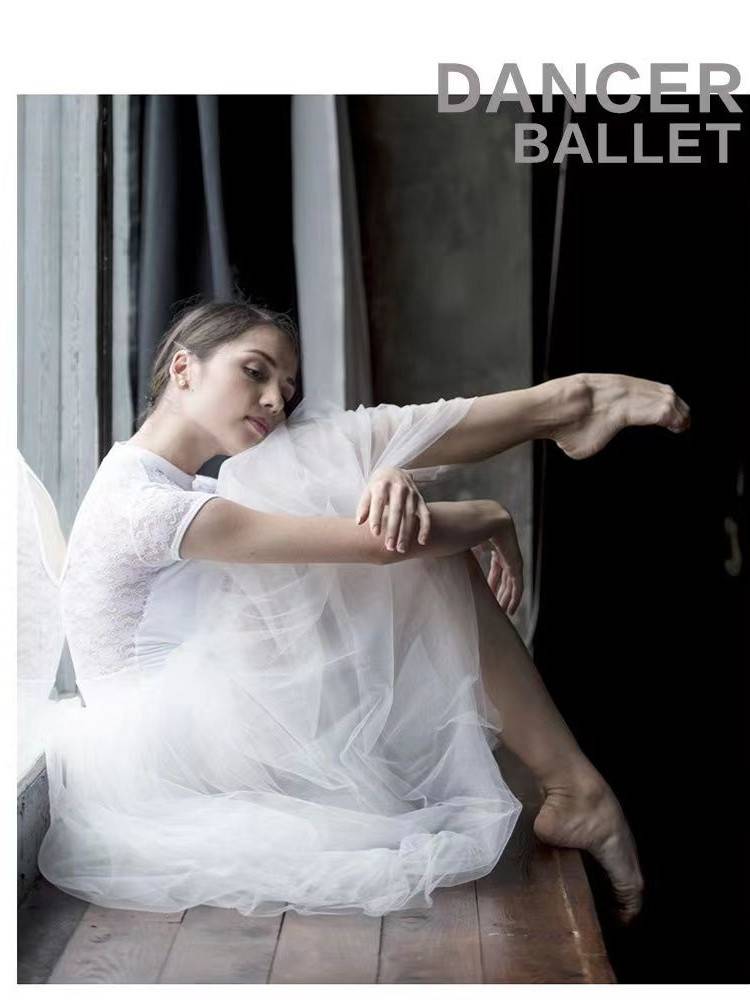 Ballet Puff Press Performing Practice Dress White Dance Skirt Half -Body Long Skirt Adult Children TUTU Skirt Female