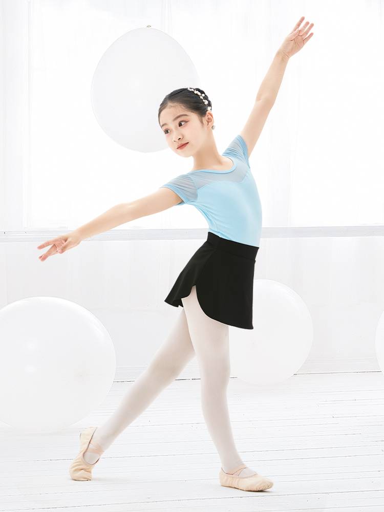 Children's dance short skirt girl ballet skirt art test half -body skirt practice service student base training gymnastics clothing A -line skirt