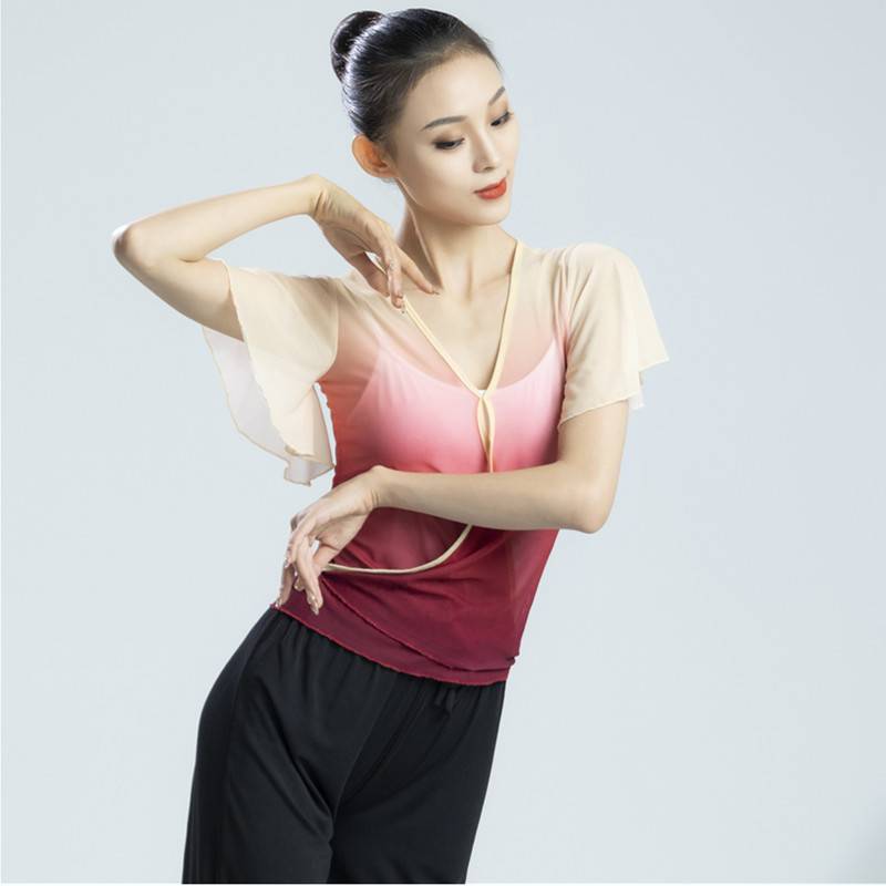 Classical dance exercise female top -based training dance dance clothing adult gauze ballet test teacher slim body performance
