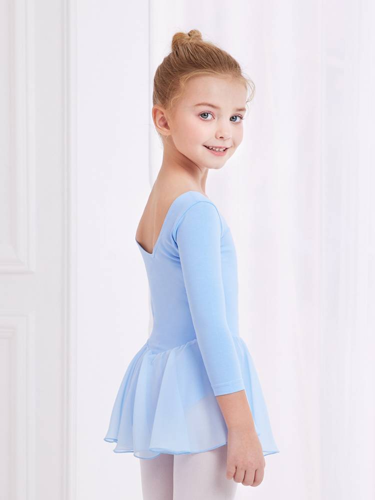 Dance service children and girls in autumn and winter long -sleeved children girl dancing skirt test conjoined Chinese dance ballet skirt