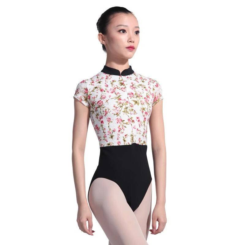 Ballet Chinese collar print lace stitching high -span body dance body practice service female adult 117141048