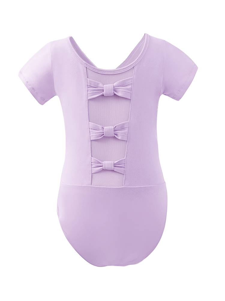 Children's dance service girl short -sleeved ballet exercise cotton conjoined Chinese dance young children gymnastics dance clothes