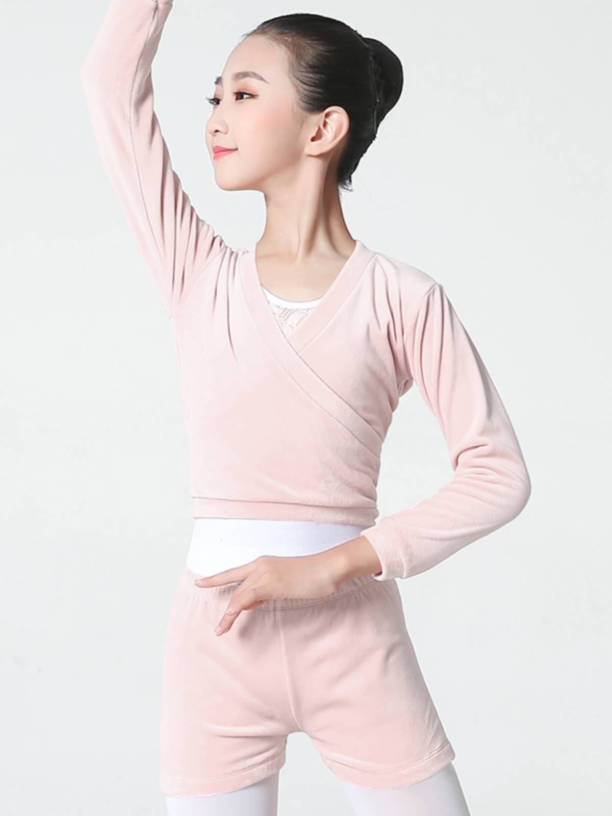 Children's dance practice service girl warm dancing outside dancing outside the wetting autumn and winter ballet performance gymnastics jacket top