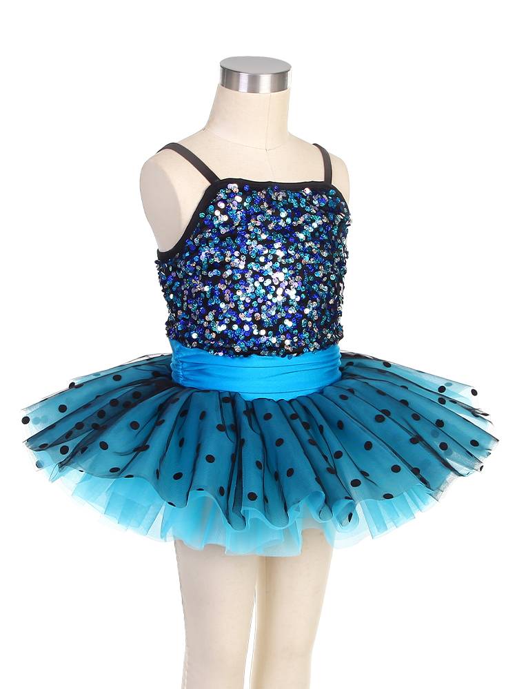 Ballet performance service for children and girls Tian Blue Professional Performance Dress Skirt Fanta Skirt Sequenant Ballet TUTU skirt