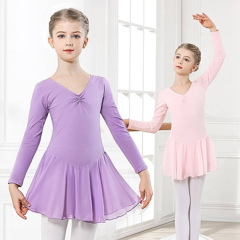 Factory sales children's dance service girls summer short X -sleeve ballet skirt body practice service Chinese dance children's art