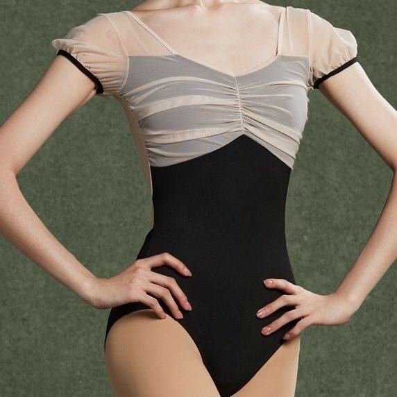 Ballet dance service teacher dedicated sportswear dance adult gymnastics uniforms clear warehouse -shaped dress net yarn short -sleeved female