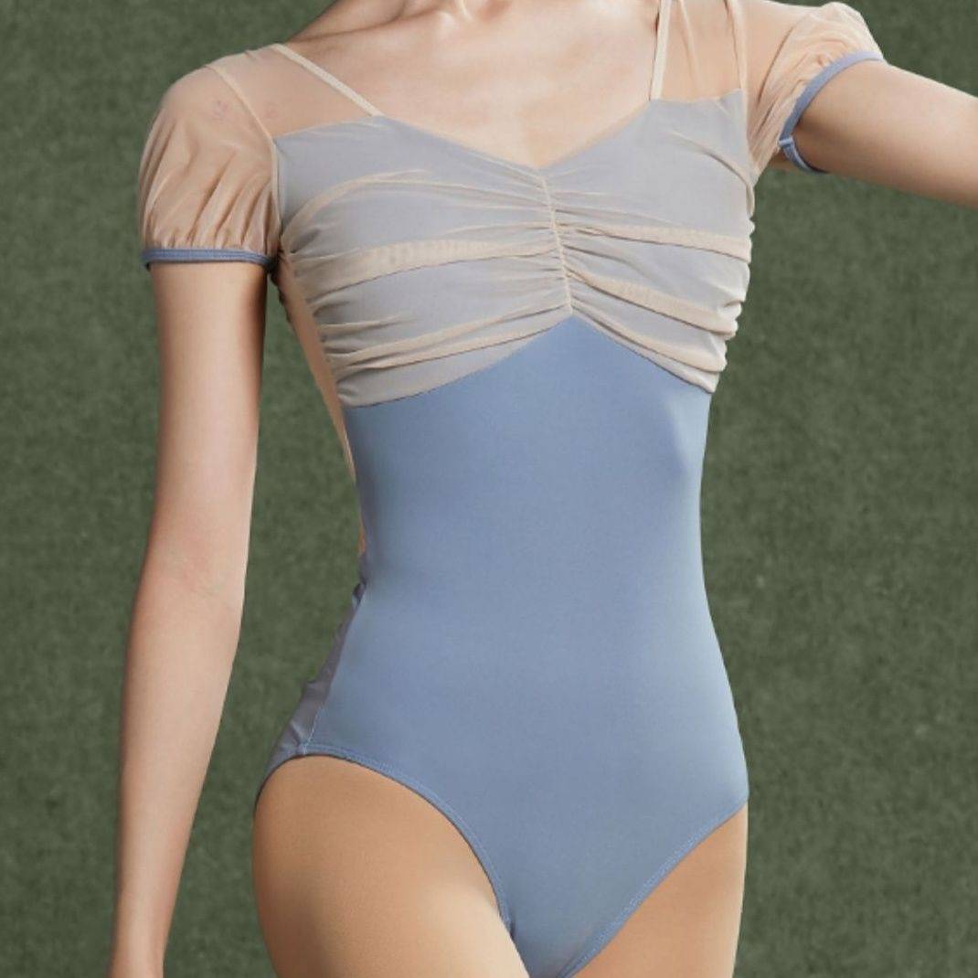 Ballet dance service teacher dedicated sportswear dance adult gymnastics uniforms clear warehouse -shaped dress net yarn short -sleeved female