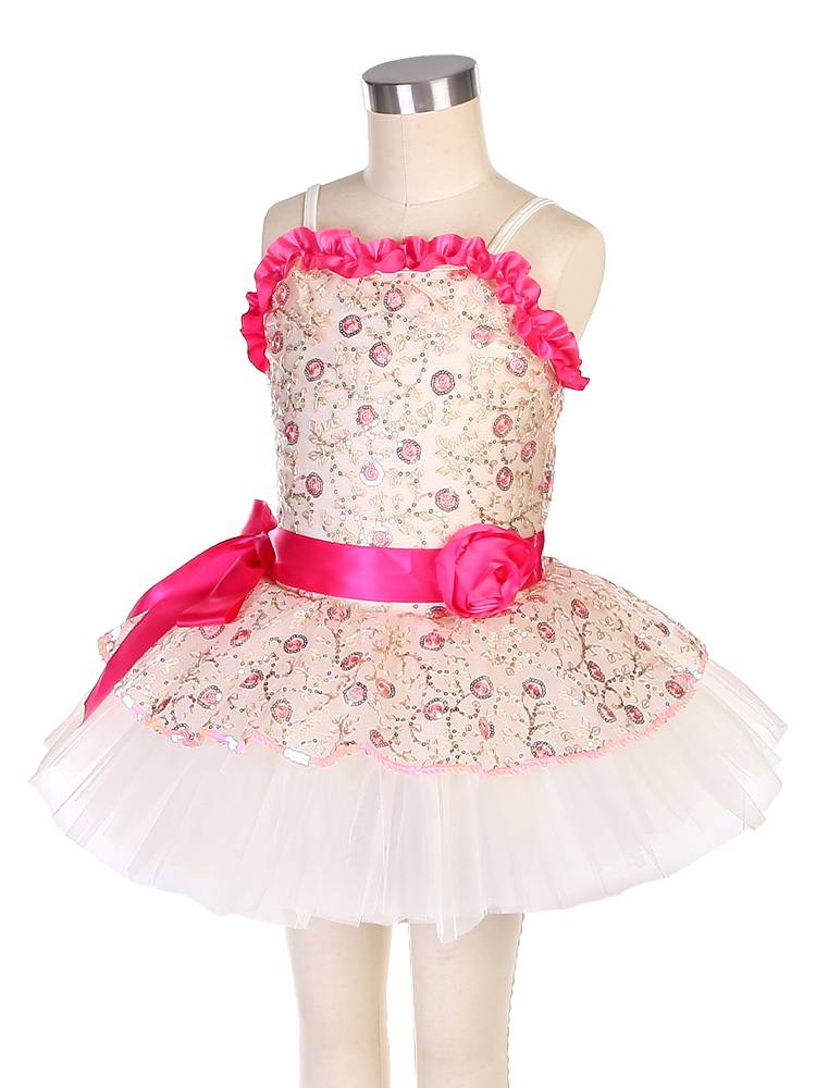 Ballet performance service children's ivory color professional dance performance service competition puffed skirt pearl ballet tutu skirt