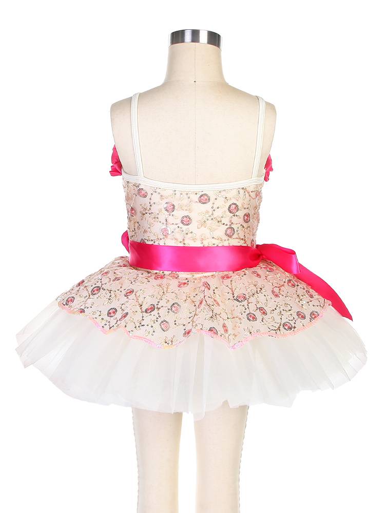 Ballet performance service children's ivory color professional dance performance service competition puffed skirt pearl ballet tutu skirt