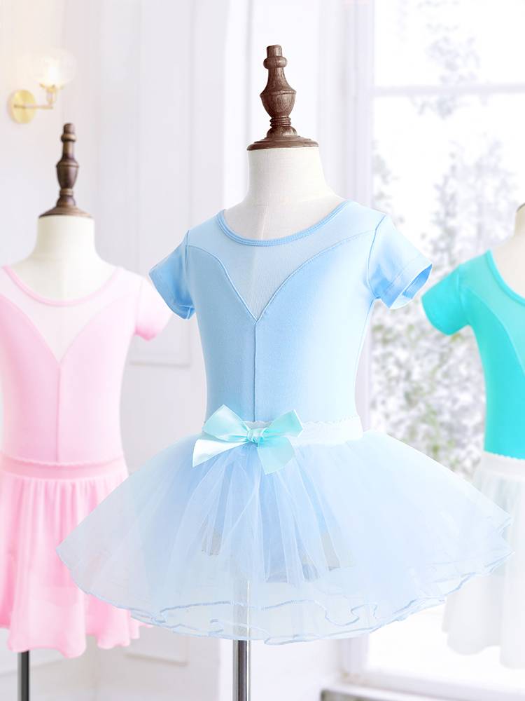 Children's dance clothing summer short -sleeved girl ballet body exercise uniform suit