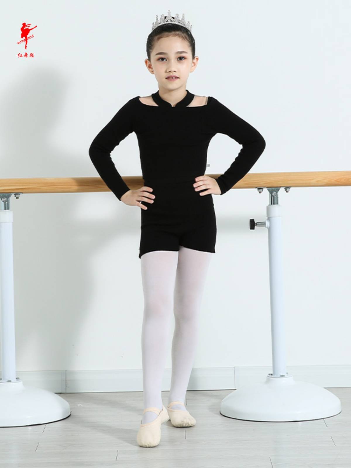 Red Dance Shoes Words Large Children's Dance Server Women's Autumn and Winter Warm Personal Connected Practice Ballet Long Sleeve Jacket sweater