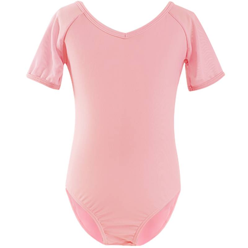 Spot children's dance service Xia Girl short -sleeved mesh ballet exercises m girl conjoined body test