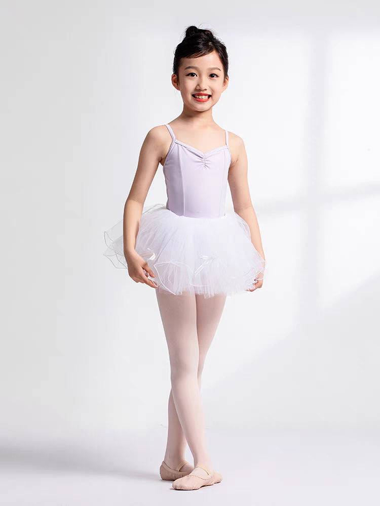 sansha French Sands Children's Ballet Dance Fun Leader Nylon Stranging Dance Series V -neck Open Crotching Uniform