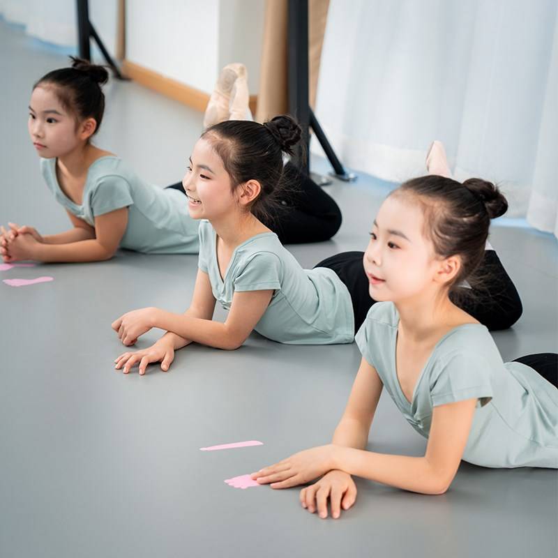 Children's short -sleeved dance clothing top girls practicing ballet dance clothing art test Chinese dance service modern dance summer