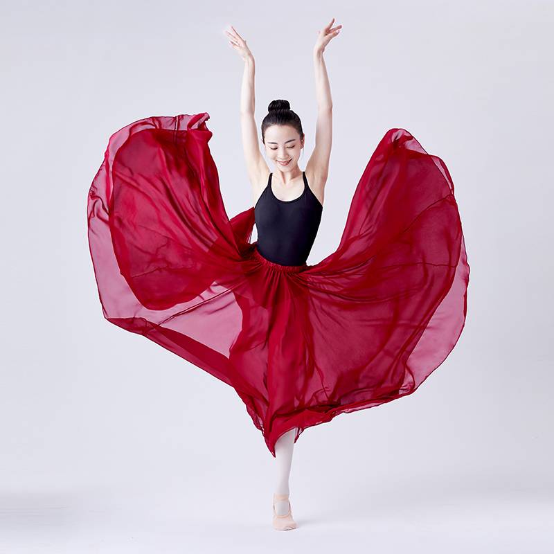 Ballet Dance Female adult skirt Boiler skirt Summer Classical National Dance Practice Q skirt 720 degrees practice long skirt