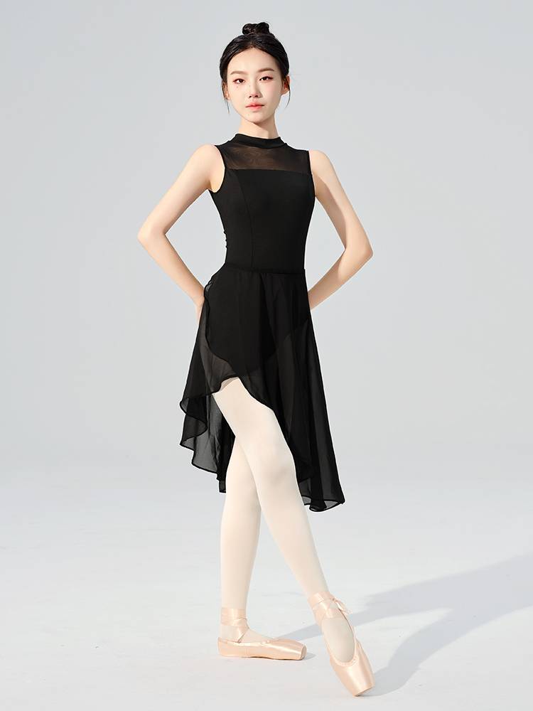 Dance service adult black art test connecting female ballet exercise in the body dance gauze skirt art test fucking