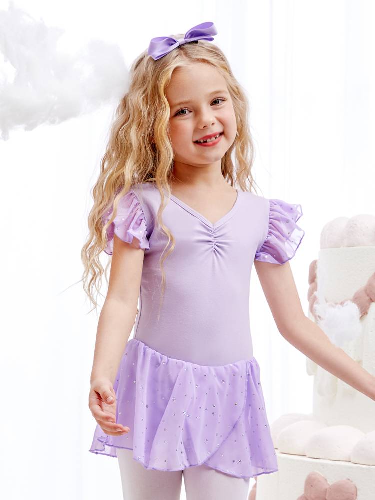 Children's dance service girl short -sleeved summer dancing service Chinese dance service ballet skirt test gymnastics uniforms