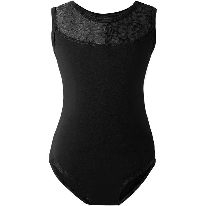 Dance clothes children's summer vests connective girl ballet body training clothes lace mesh performance clothing