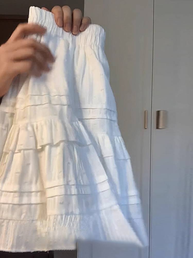 Ballet white cake skirt A -shaped skirt children's dress summer 2024 new puff skirt small short skirt