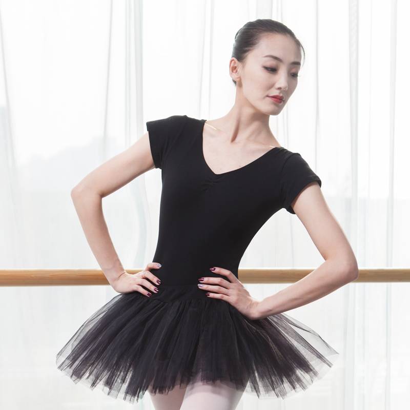 The body service female adult dance service foundation training service training service short -sleeved ballet connecting body gymnastics uniform air yoga clothing