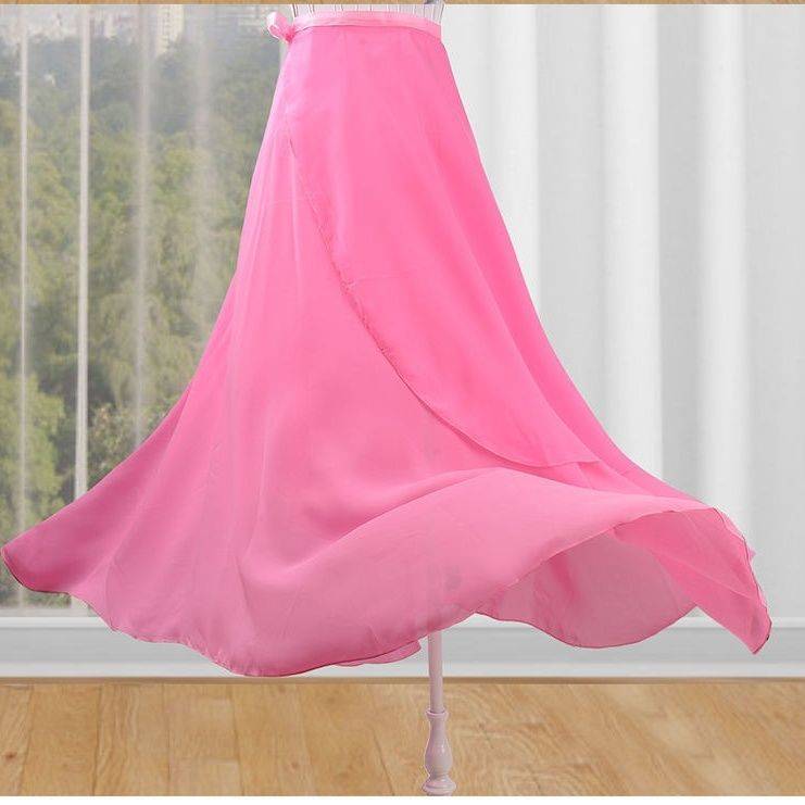 Adult ballet dance skirt, lace -up teacher long skirt dance skirt practice apron skirt Box chiffon skirt 85cm