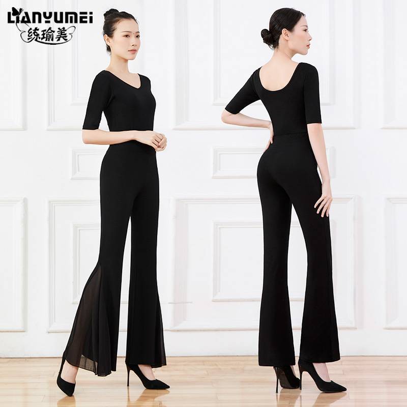 Spring and summer body training clothing actress elegant etiquette training model walking show tutor V -neck dance training service