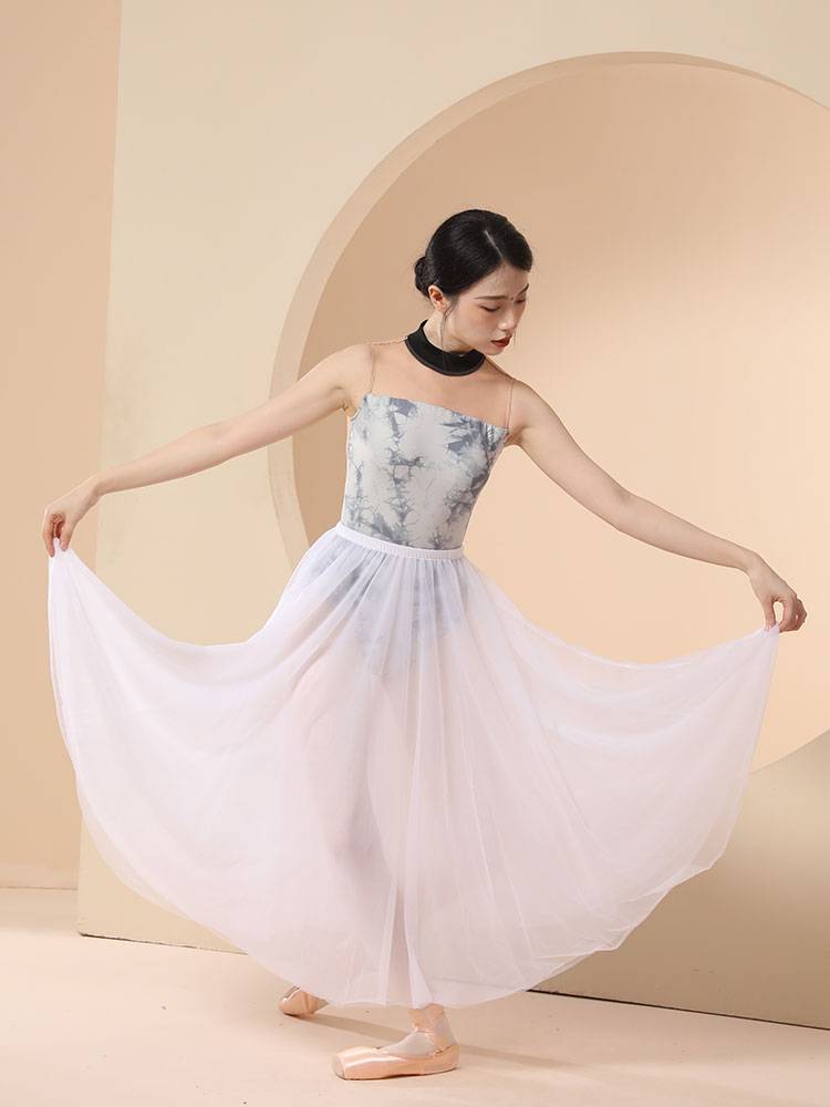 Ballet training service adult stand -up collar printing flower art test female Chinese dance Gao hi training dance gymnastics uniforms