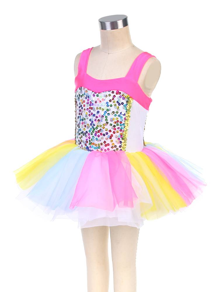 Ballet performance service children's colorful professional dance clothing sequencies fluffy skirt competition ballet TUTU skirt