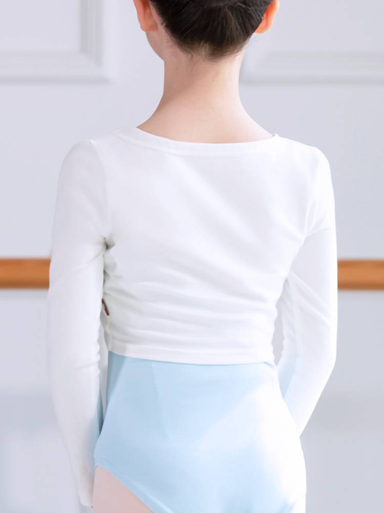 Children's dance service autumn and winter girl ballet exercises Chinese dance long -sleeved top small jacket gymnastics uniforms outside