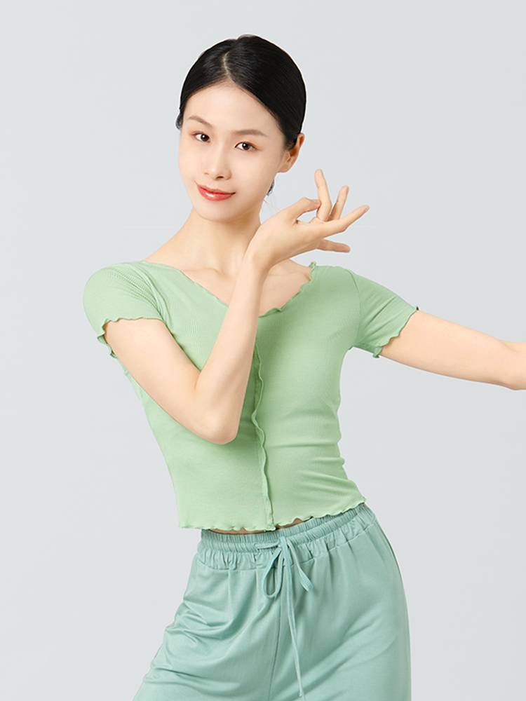 Dance service top female classical dance set adult summer short -sleeved ballet service new teacher special practice uniform
