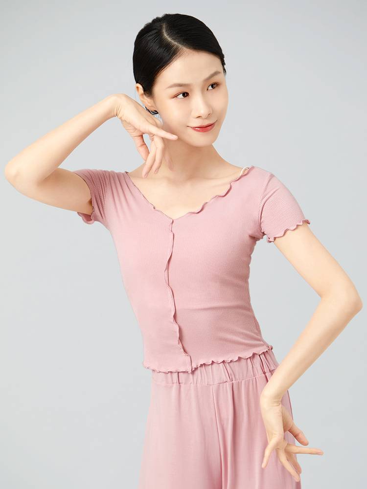 Dance service top female classical dance set adult summer short -sleeved ballet service new teacher special practice uniform