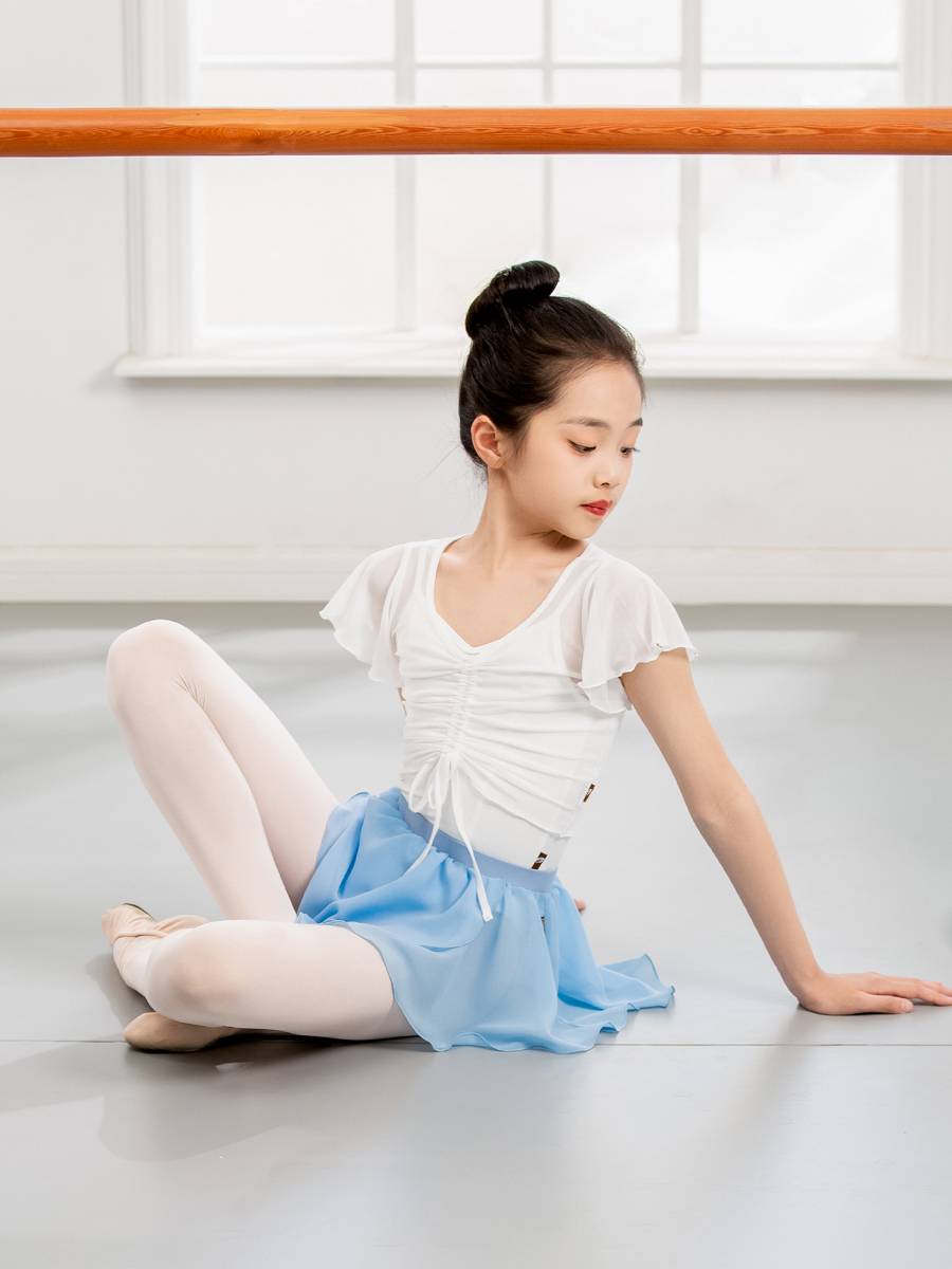 Little Jasmine New Children's Ballet Practice Female Dance Female Dance Long Sleeve Gauze Top Jacket Summer Chinese Dance Clothes
