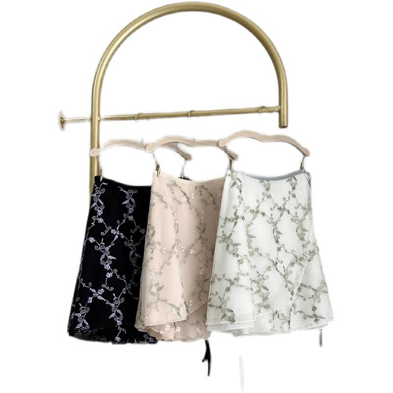Ballet dance skirt female one -piece embroidered chiffon double -layer skirt adult gymnastic clothes lace -up skirt classical dance skirt