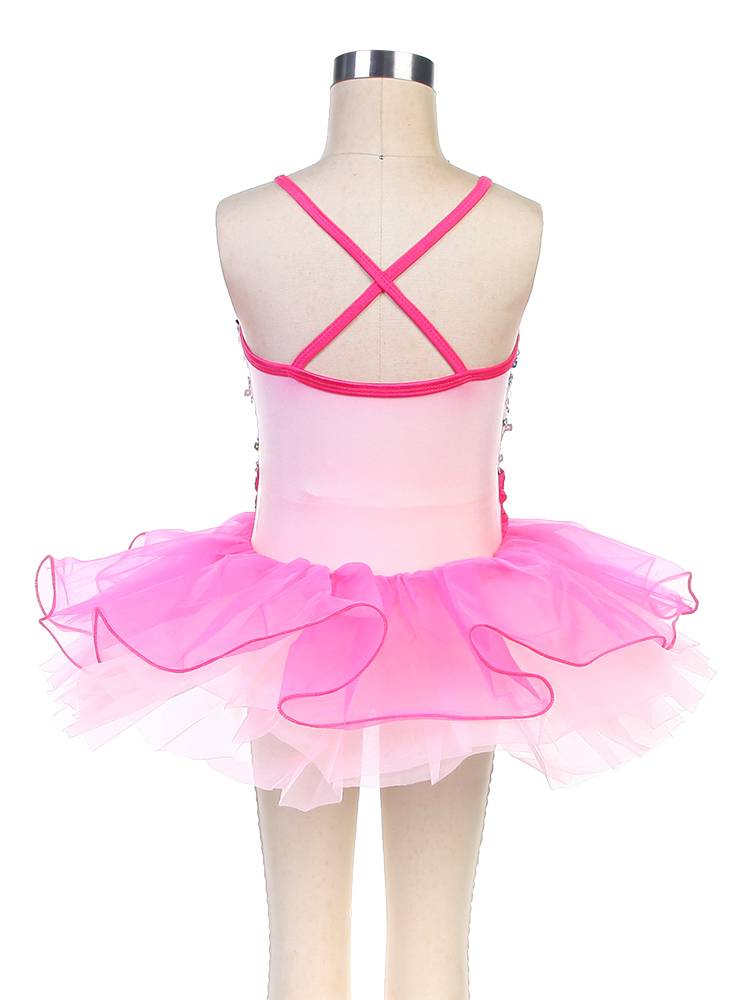 Ballet performance service children's rose red professional dance skirt sequel gauze skirt puffing skirt competition ballet tutu skirt