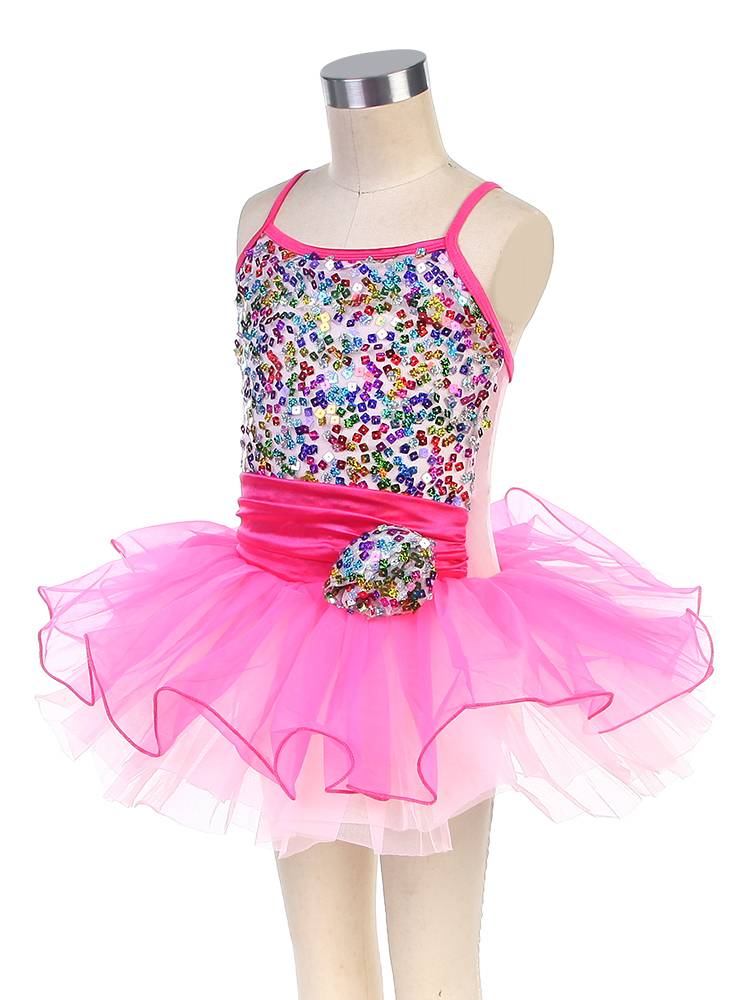 Ballet performance service children's rose red professional dance skirt sequel gauze skirt puffing skirt competition ballet tutu skirt
