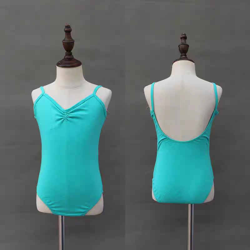 Children's dance service girls summer short -sleeved exercises ballet green sports baby baby cotton camcore gymnastics uniform