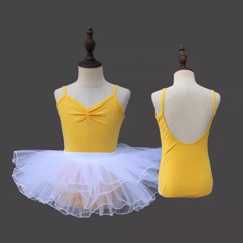 Children's dance service girls summer short -sleeved exercises ballet green sports baby baby cotton camcore gymnastics uniform