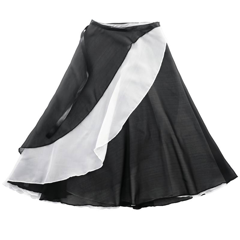 Adult dance service ethnic ballet teacher skirt mid -length training skirt is a double -layer chiffon skirt skirt