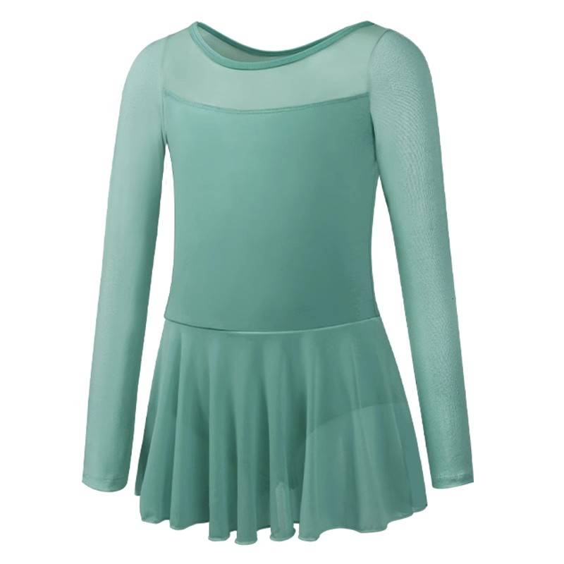 Dance service children's summer short -sleeved gauze skirt practice service girl long -sleeved net gauze ballet kindergarten dance skirt