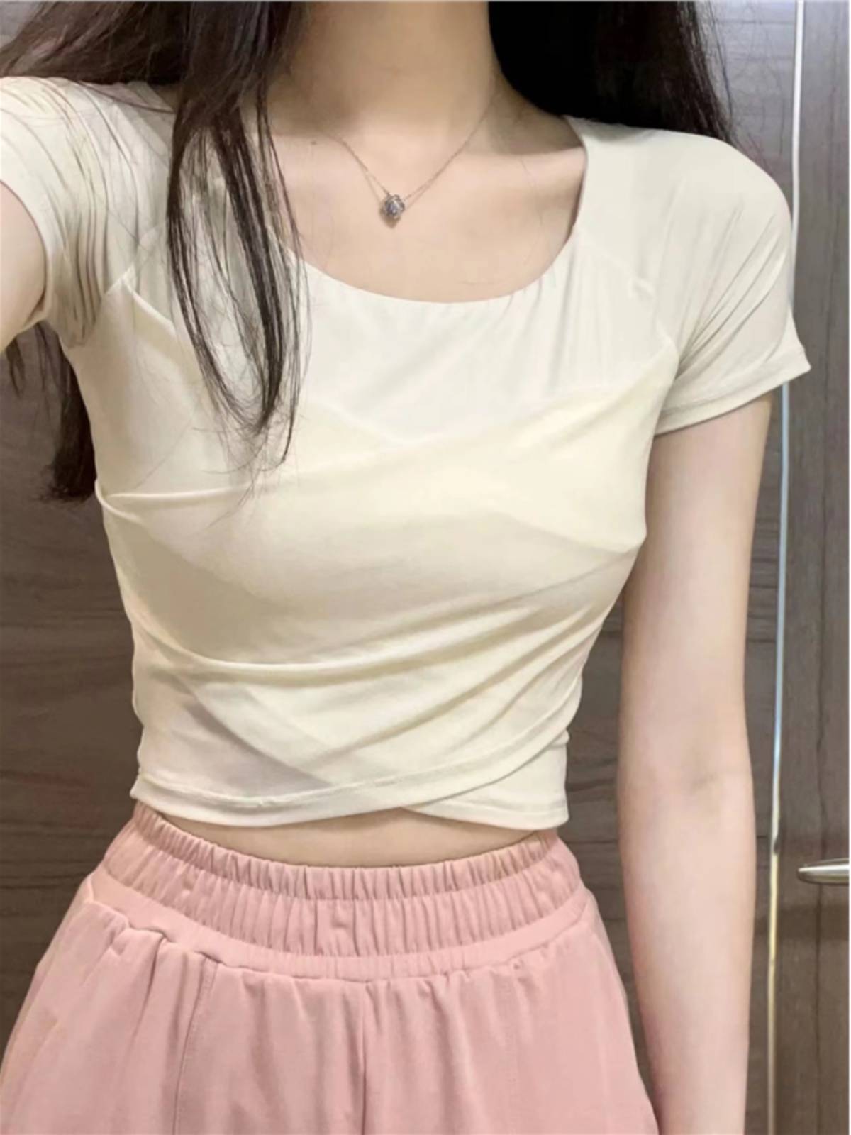 Dance practice service female cross -slimming shirt Modern dance professional clothes Chinese classical ballet base training uniforms