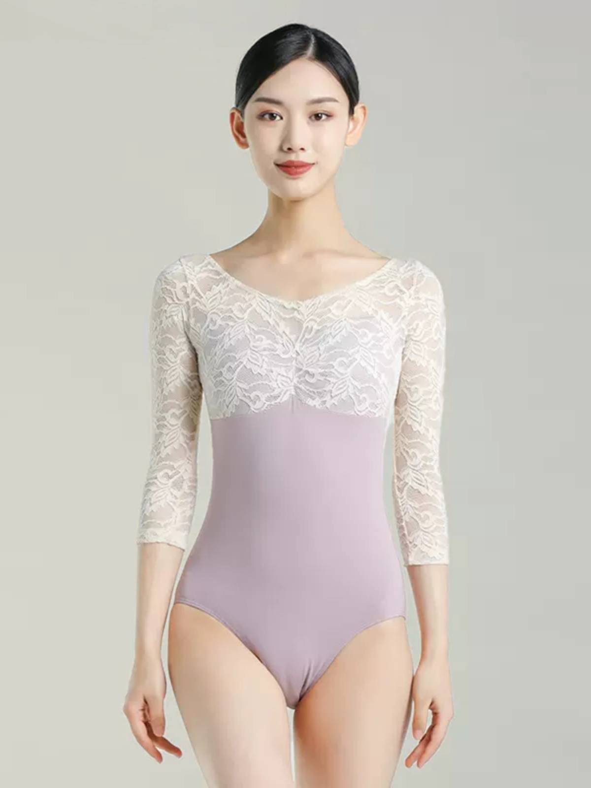 Danshigo Ballet Dance exercise skills test high -grade seven -point sleeve lace conjoined adult female yoga gymnastics