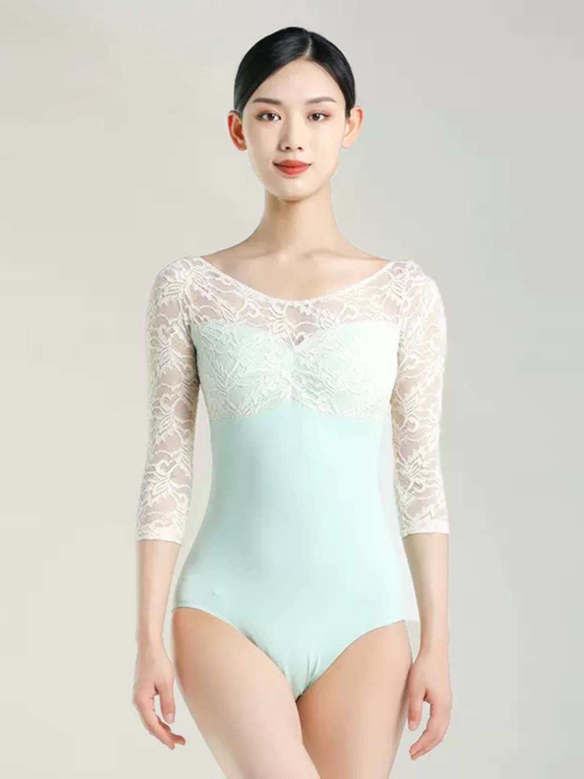 Danshigo Ballet Dance exercise skills test high -grade seven -point sleeve lace conjoined adult female yoga gymnastics