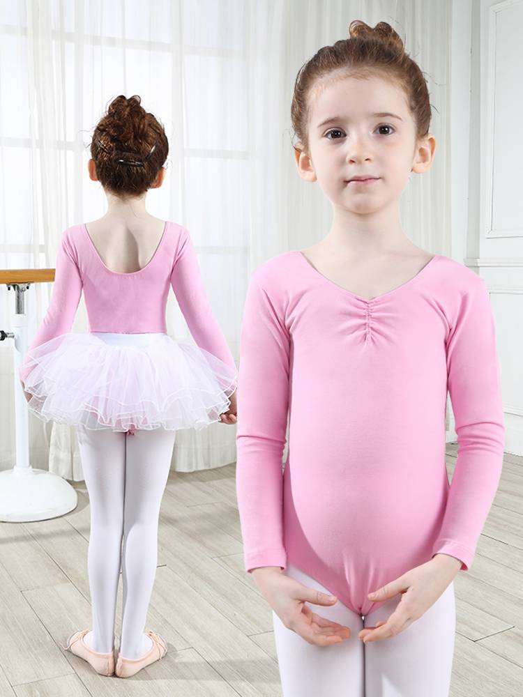 Children's dance service girl ballet skirt short -sleeved children practiced children's summer gymnastics clothes Chinese dance clothes